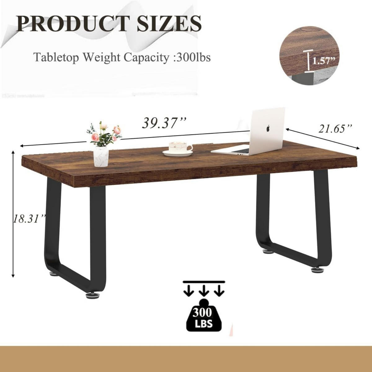 COUCHTISCH Modern Holz Metall 100 x 55 x 46,5 cm Wohnzimmertisch - Wildeiche, Holzwerkstoff/Metall (55/100/46.5cm) - Quality Elegance