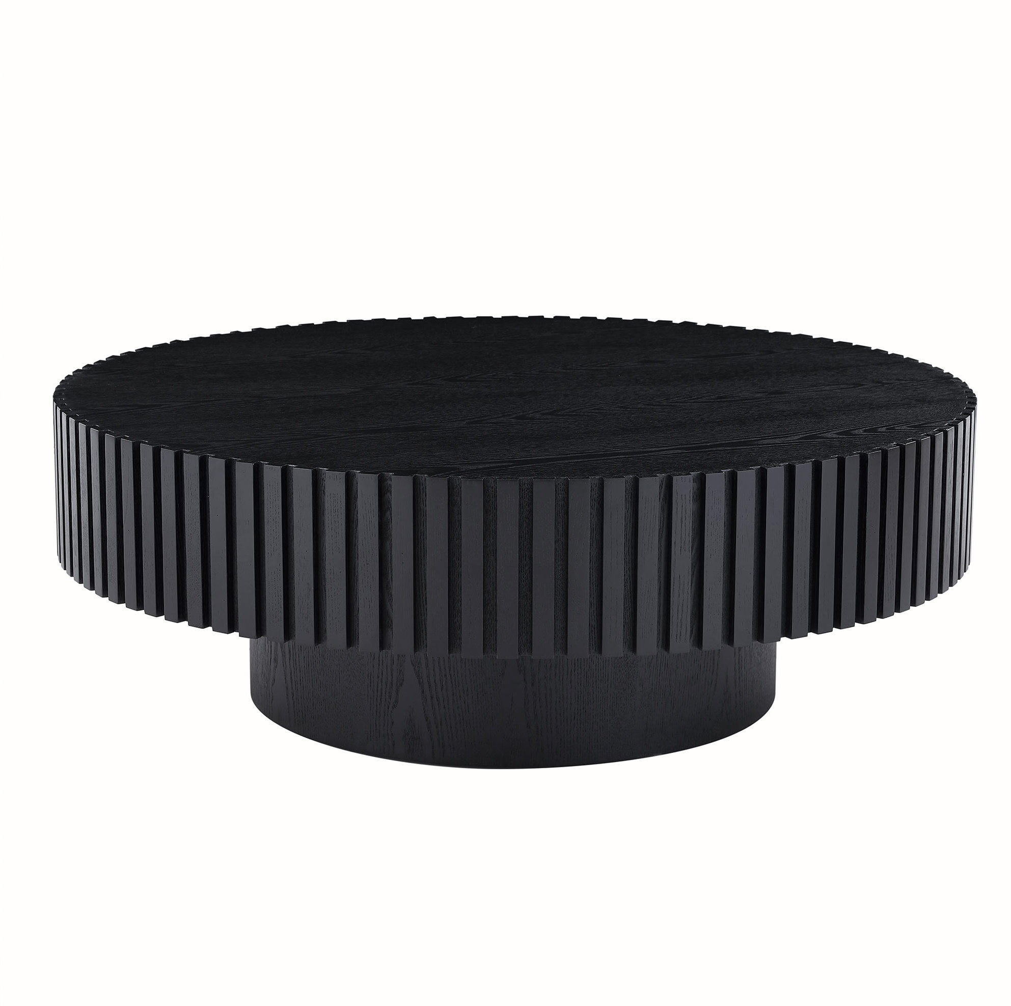 COUCHTISCH aus MDF in Schwarz mit handgefertigter Kante - Schwarz, Holzwerkstoff (80/80/35cm) - Modfu