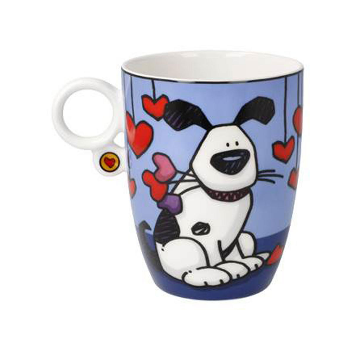 KÜNSTLERTASSE Ed Heck - Love Dog, Fine Bone China - Multicolor, Keramik (0.4L) - Goebel