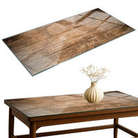 TISCHPLATTE 140x70 cm Der Aufbau von Holzbrettern - Dunkelbraun, Glas (0.4/140/70cm) - TULUP