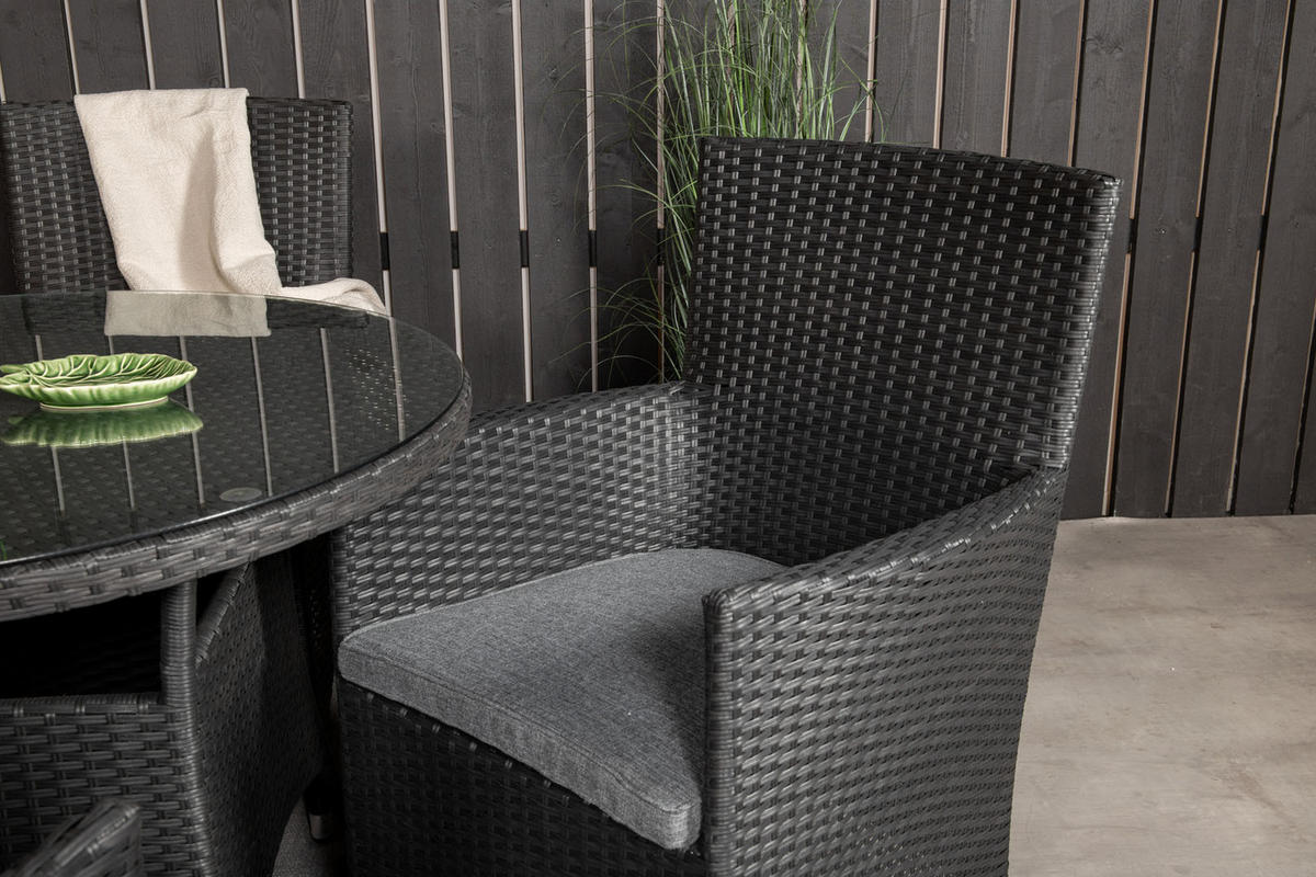 GARTENSTUHL 2er Set Schwarz - Schwarz, Holzwerkstoff (58/92/65cm) - ebuy24