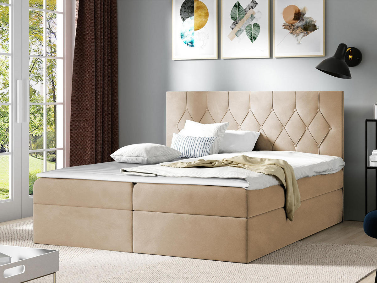 BOXBETT Sky - Beige, Holz (140/200cm) - MIRJAN24
