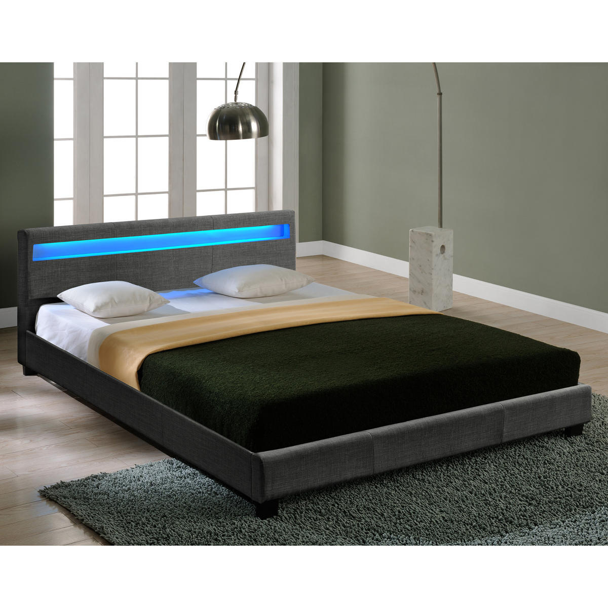 POLSTERBETT Skagen - Dunkelgrau, Textil (180/200cm) - Corium