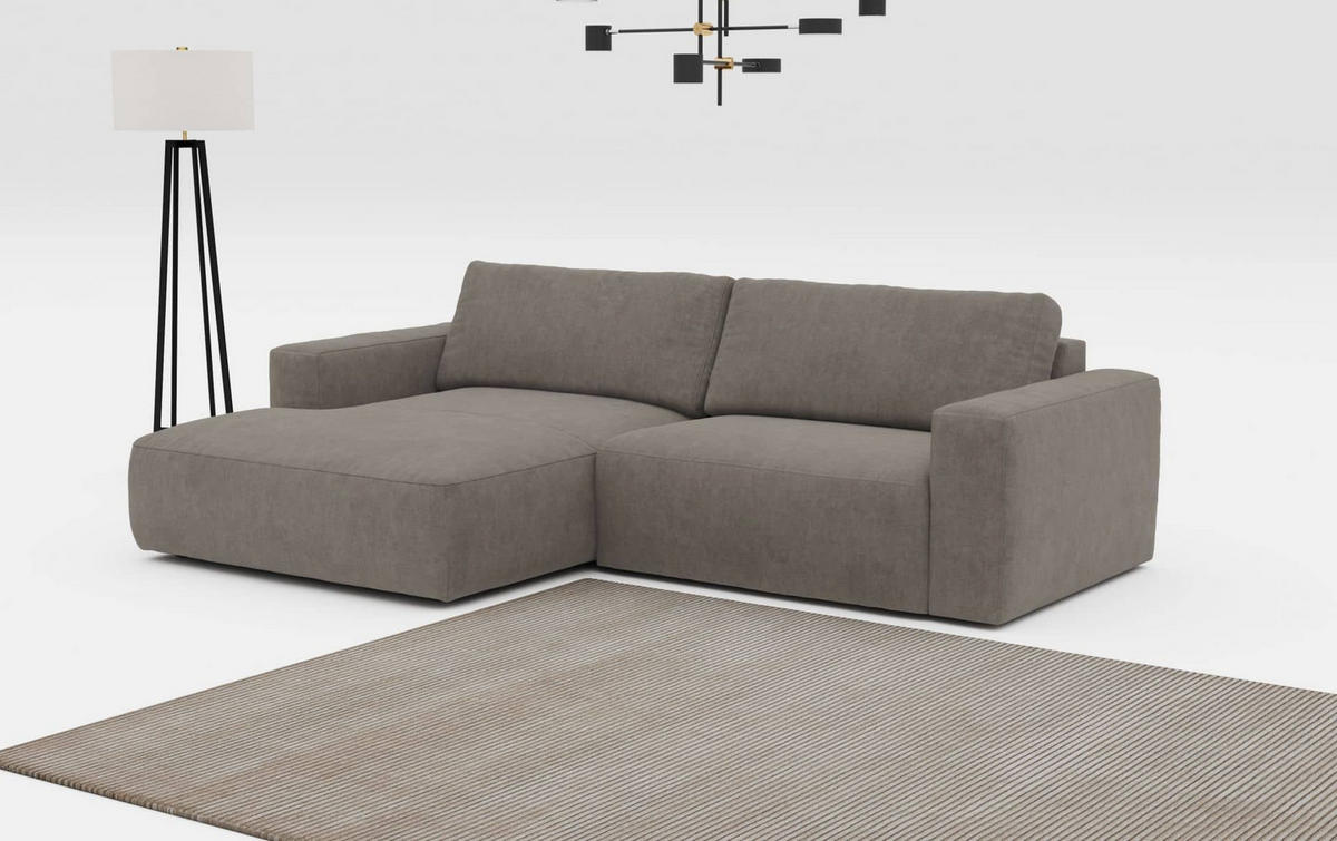 ECKSOFA mit losen Rückenkissen, wasserabweisender All Senses Stoff - Schwarz/Grau, Holz/Kunststoff (288/175cm) - Cotta