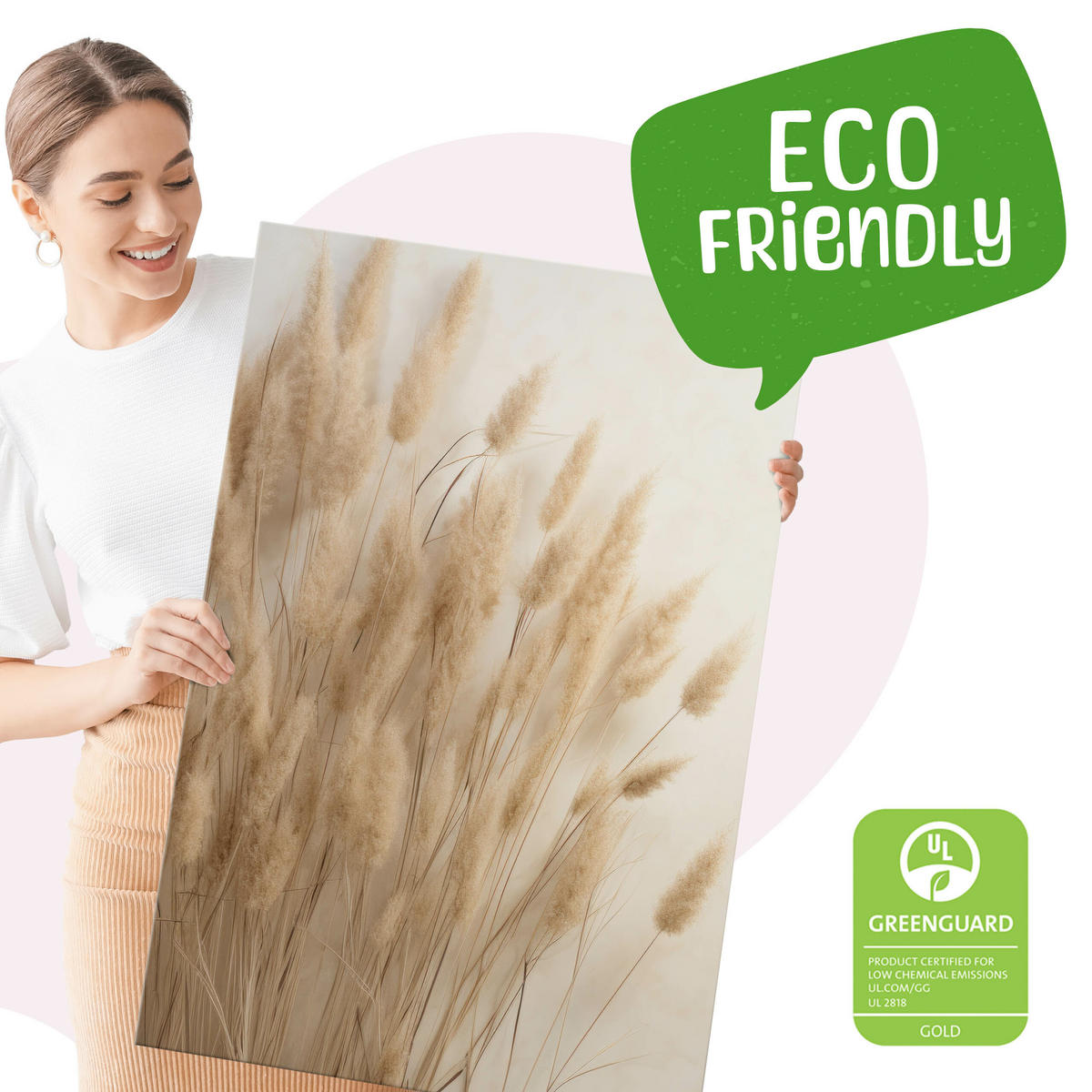 LEINWANDBILDER 3-es Set Pflanzen Natur - Beige/Weiß, Textil (90/40cm) - Muralo