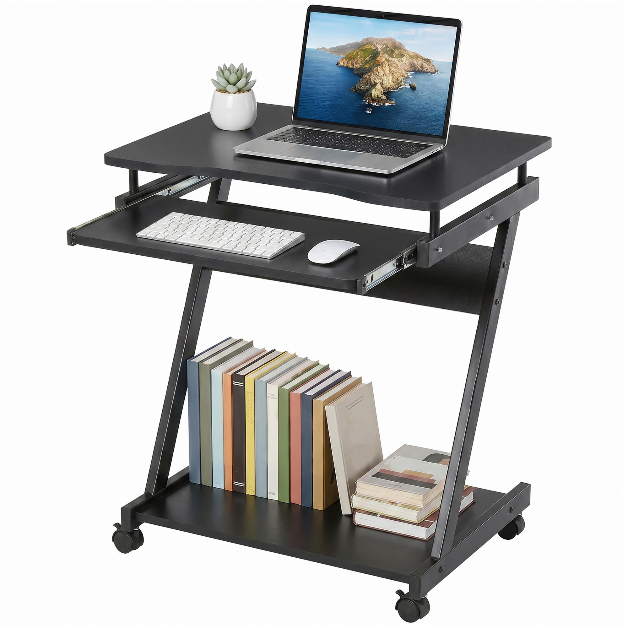BÜROTISCH Schwarz 1 Stück - Schwarz, Holzwerkstoff (48/73/60cm) - GiPP