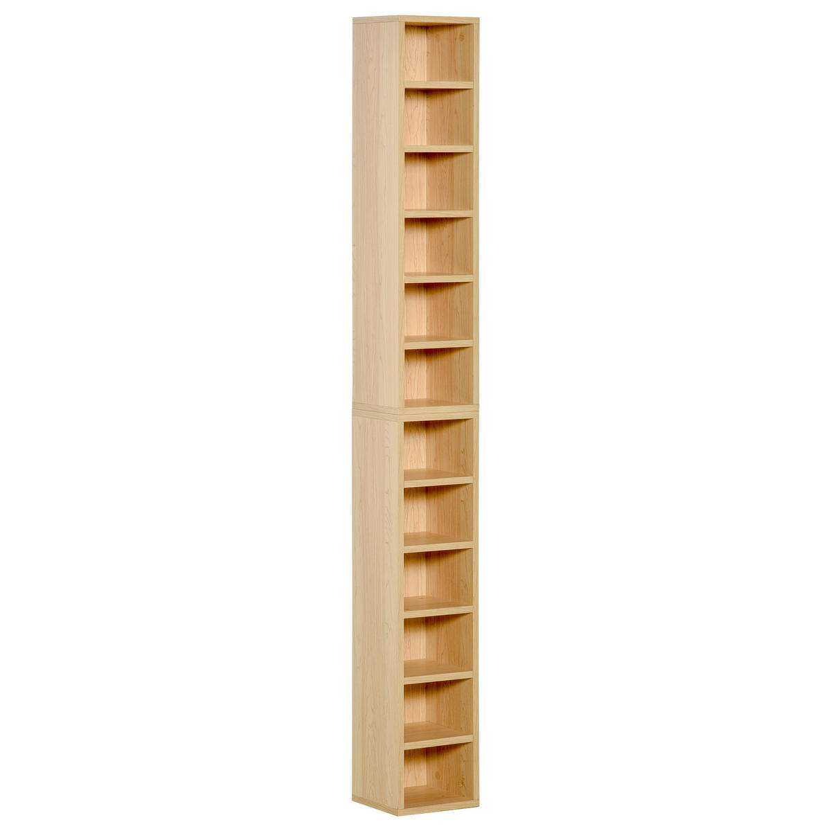 AKTENREGAL 2er-Set DE-14388 12 Fächer für 160 CDs Buche - Beige, Holzwerkstoff (19/88/21cm) - ComfortXL