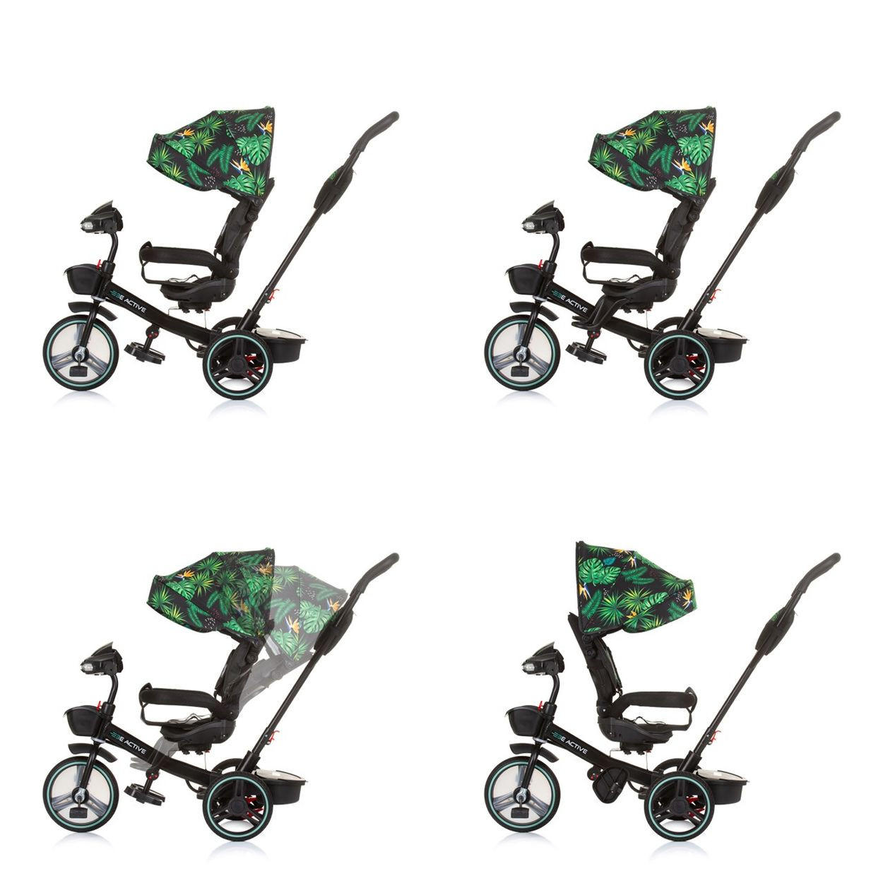 DREIRAD Be Active 2 in 1 grün Sitz drehbar Musik Licht drehbar - Grün, Metall (117/50/96cm) - Chipolino