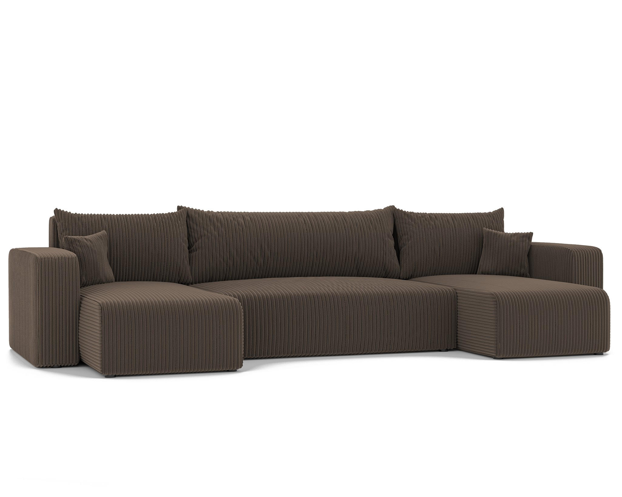 WOHNLANDSCHAFT Luna Mit Schlaffunktion - Dunkelbraun, Holzwerkstoff/Textil (318/79/145cm) - Fun Möbel