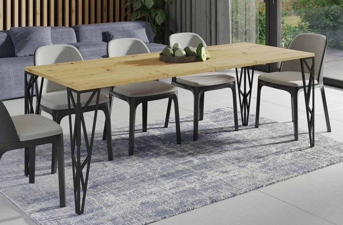 ESSTISCH Rulo bis 210 cm - Eiche Artisan, Holzwerkstoff (130/80/76cm) - Endo-Moebel