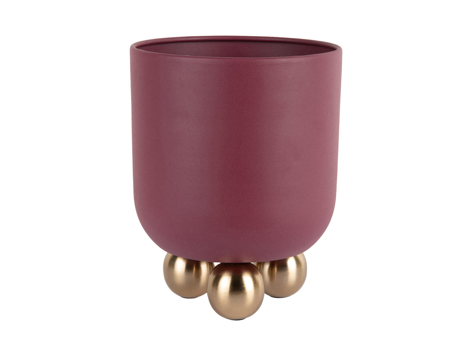 BLUMENTOPF Estilo Rot Ø18.5/23 cm - Rot, Metall (23cm) - Present Time