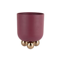 BLUMENTOPF Estilo Rot Ø18.5/23 cm - Rot, Metall (23cm) - Present Time
