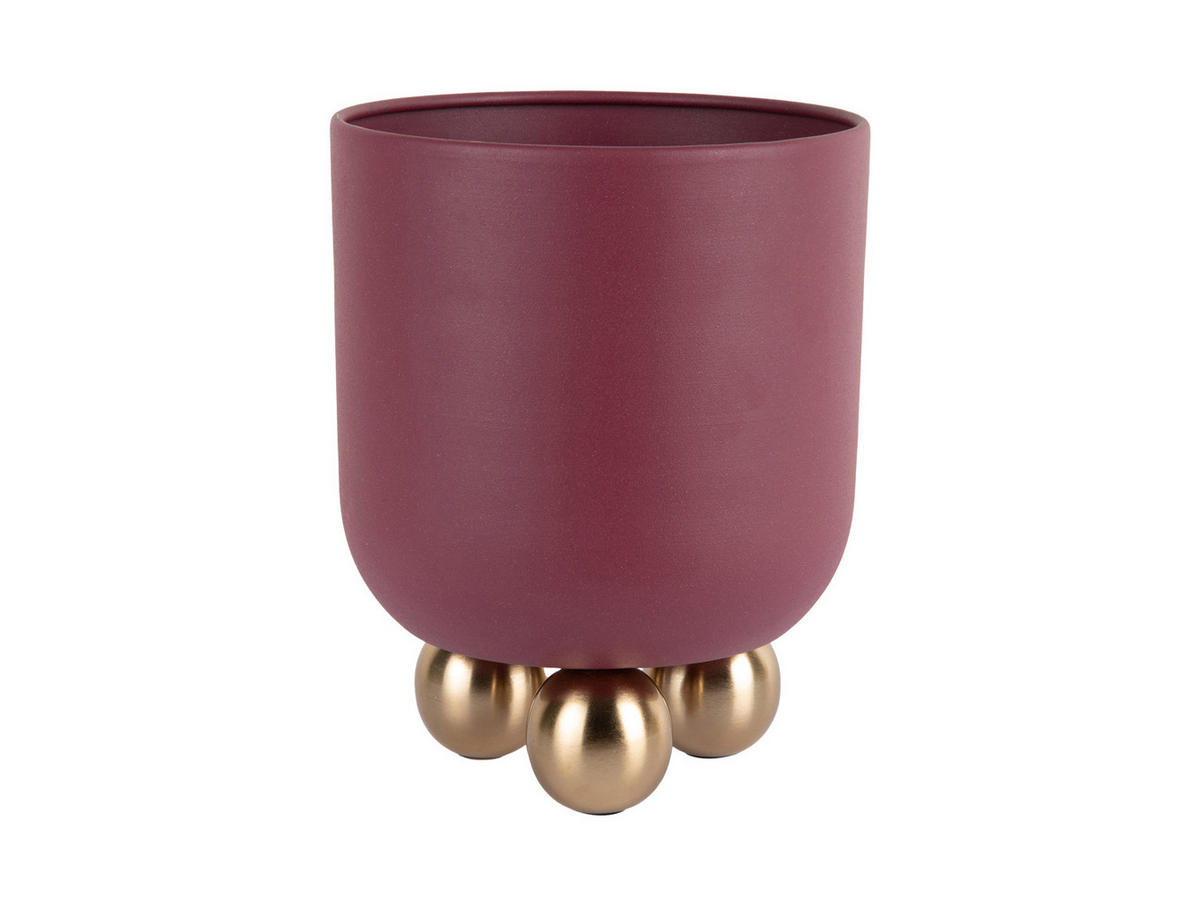 BLUMENTOPF Estilo Rot Ø18.5/23 cm - Rot, Metall (23cm) - Present Time