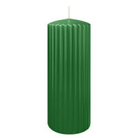 RILLEN KERZEN Dunkelgrün 200 x Ø 80 mm, 4 Stück - Dunkelgrün, Paraffin (8/20/20cm) - Wiedemann Kerzen