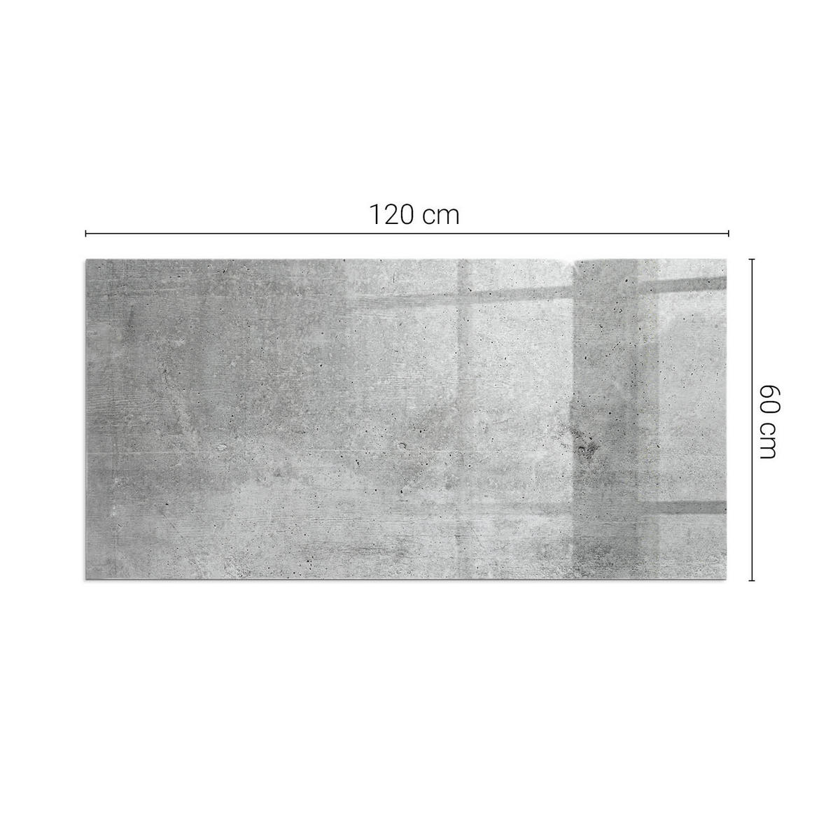 GLASPLATTE für Kamin 120x60 cm Grau - Grau, Glas (120/60/0.4cm) - ArtPrintCave