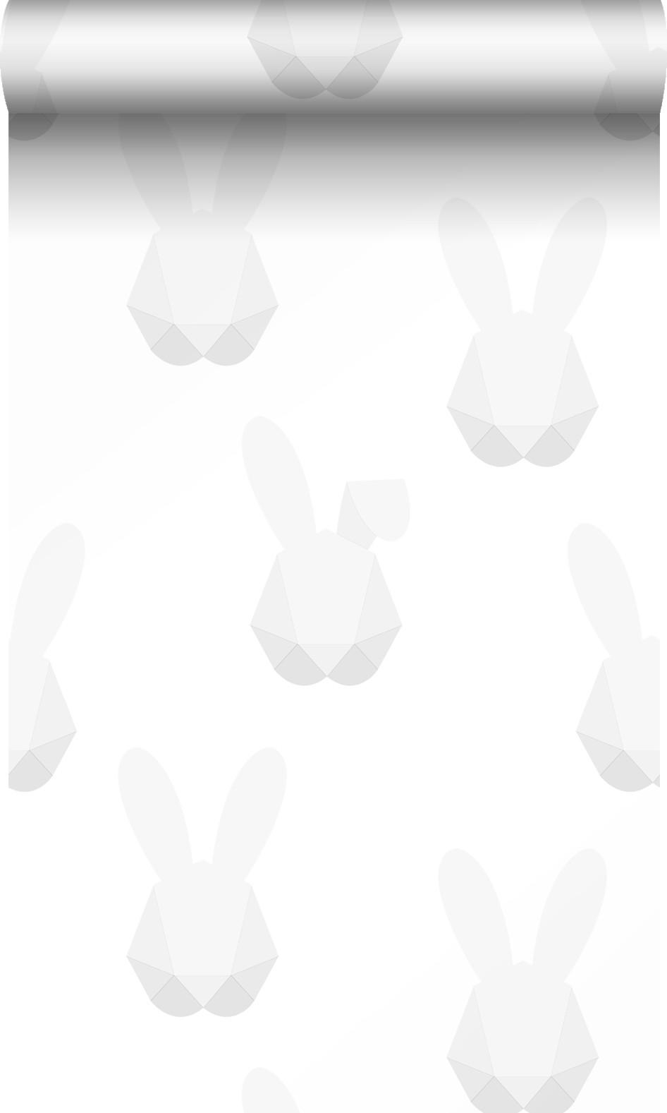 TAPETE Origami Kaninchen 53 cm x 10.05 m - Grau, Papier (53/0.1cm) - Origin Wallcoverings