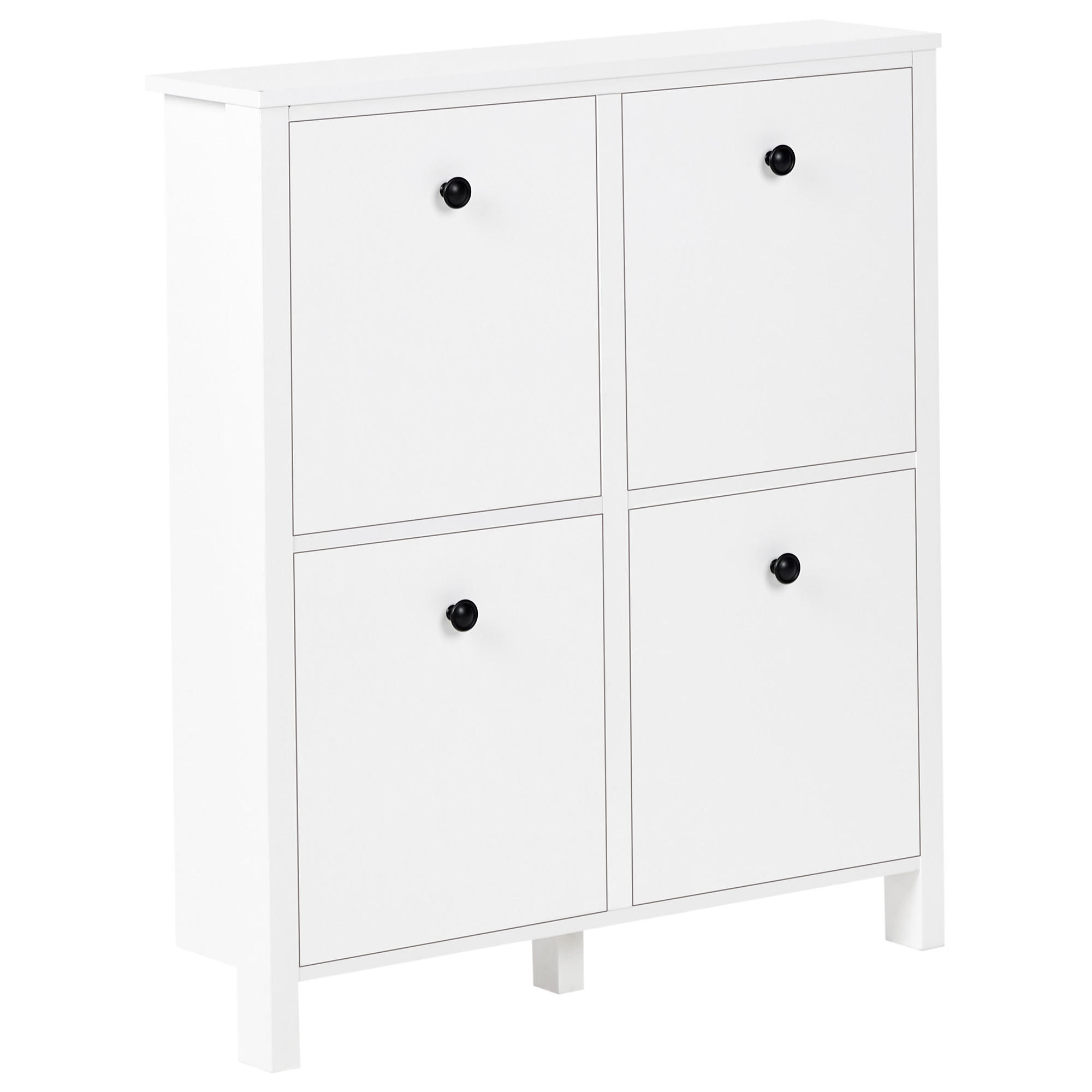 Beliani Schuhschrank Weiß 80x90x20 cm