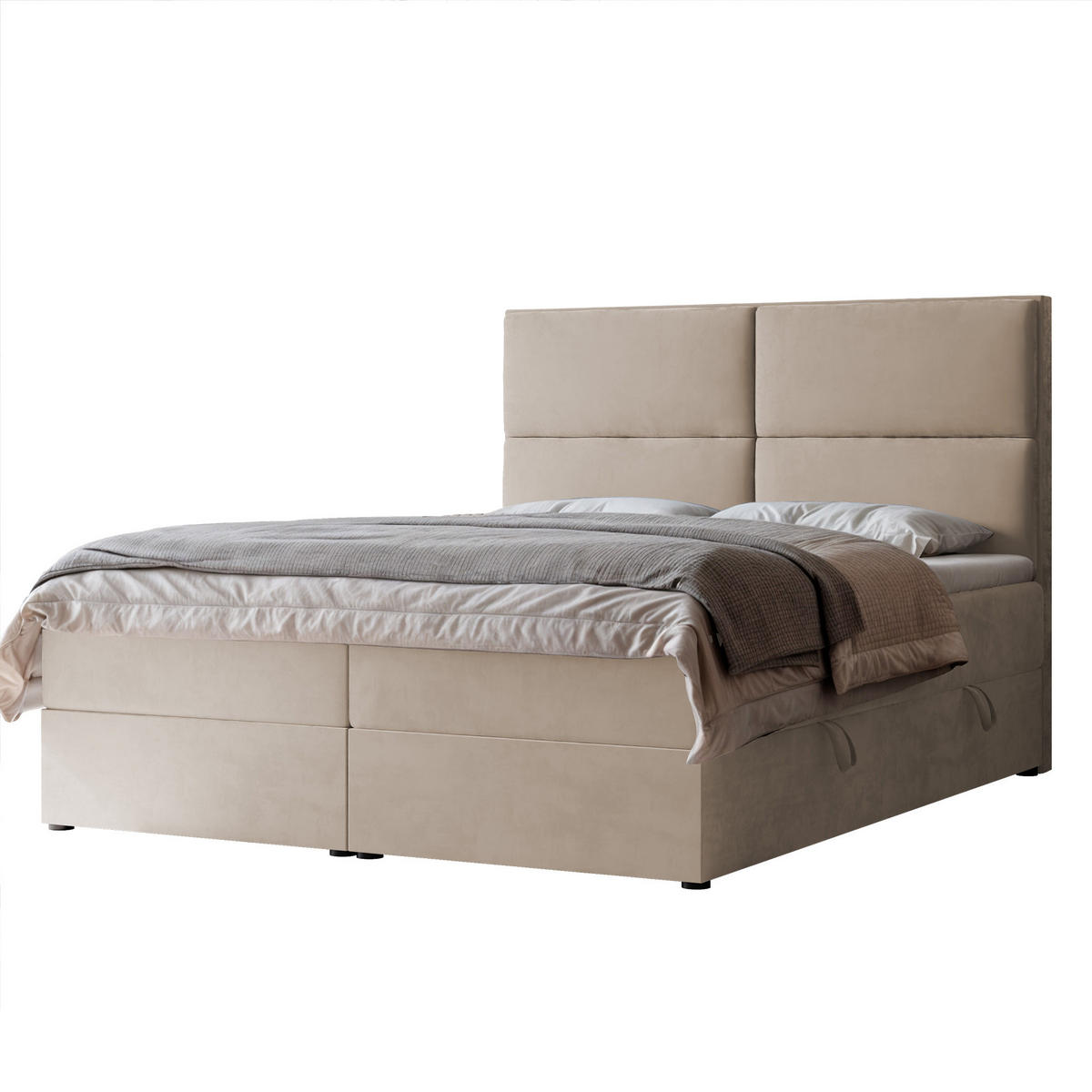 BOXBETT 120x200 cm mit Topper - Creme, Holzwerkstoff/Textil (120/200cm) - Idohome
