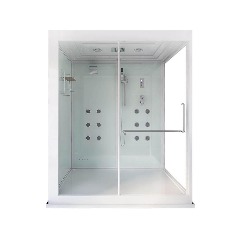 DAMPFDUSCHE DESIGN XL - XL - Weiß, Glas (130cm) - Home Deluxe