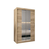 SCHWEBETÜRENSCHRANK 200/120/62 2-türig - Silberfarben/Sonoma Eiche, Holz/Kunststoff (120/200/62cm) - MÖBEL KRYSPOL