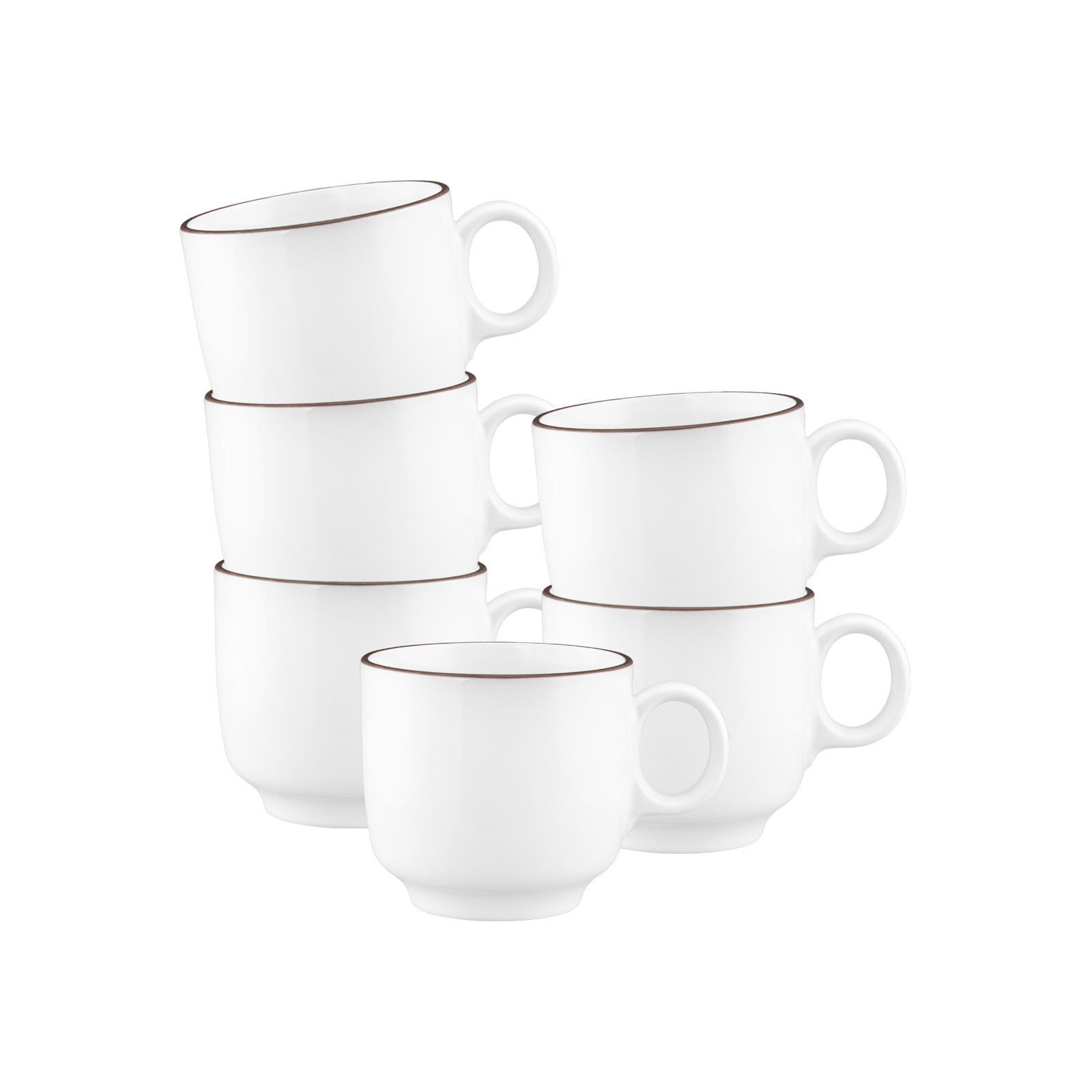 CAPPUCCINOTASSEN Sento Home Pure Lines Chocolate Brown 300 ml 6er Set - Dunkelbraun, Keramik (0.3L) - Seltmann Weiden