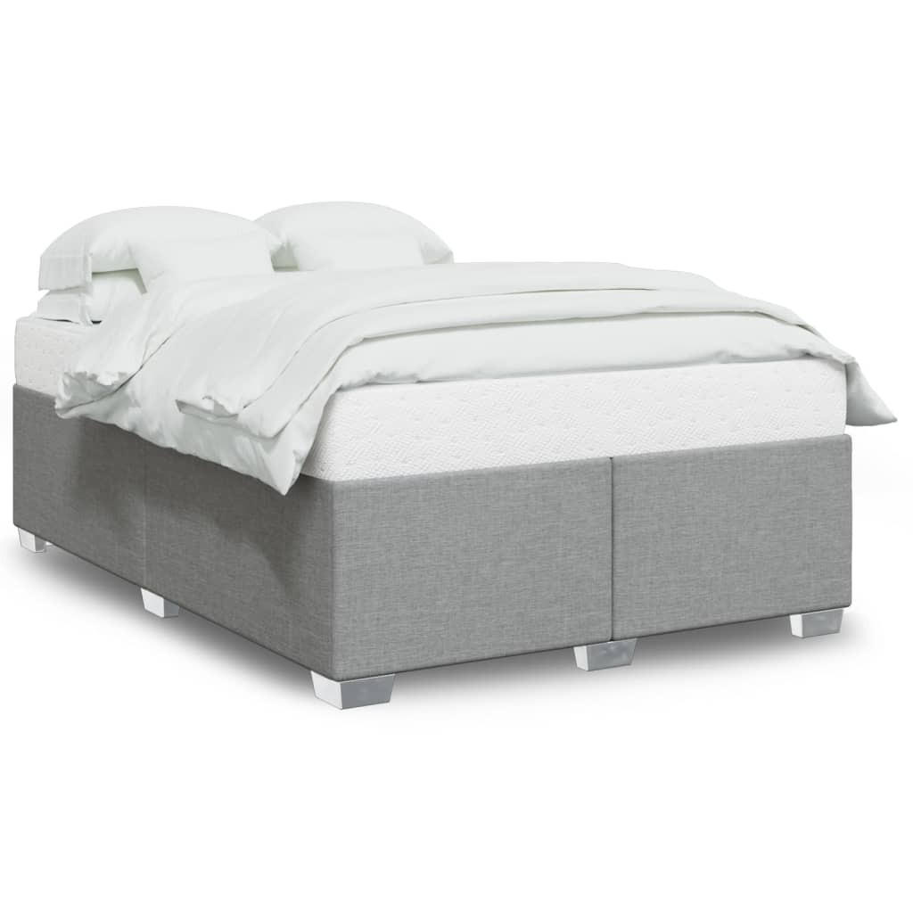 BETTGESTELL Ohne Matratze Hellgrau 160/200 Cm Stoff - Grau, Textil (160/200cm) - vidaXL