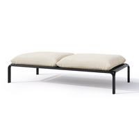 GARTENHOCKER Worcully Beige/Schwarz mit wasserabweisendem Stoff, 150 x 72 cm - Beige, Textil (150/42/72cm) - Selsey