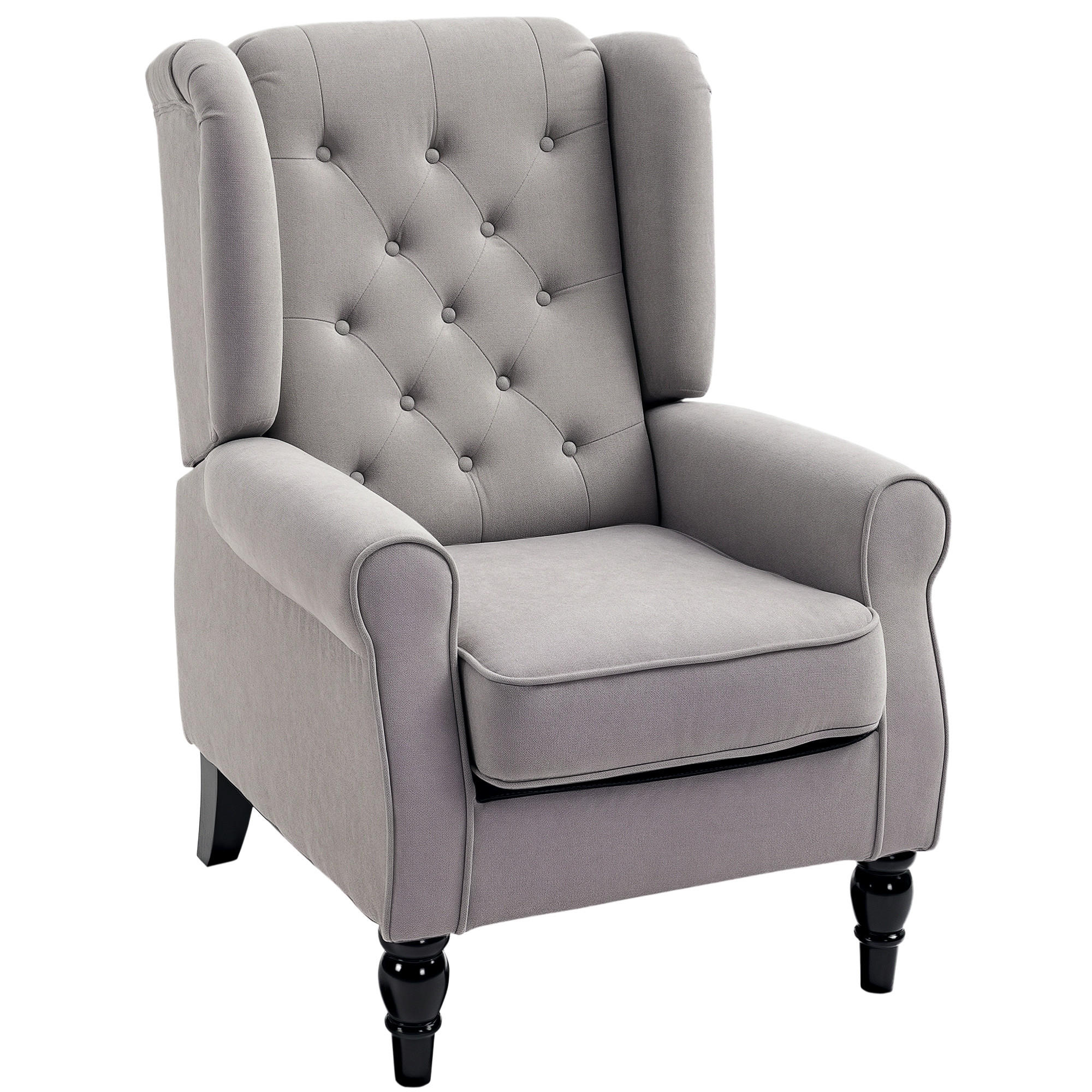 SESSEL DE SALON DE-13408 Gris - Grau, Textil (86/102/74cm) - ComfortXL
