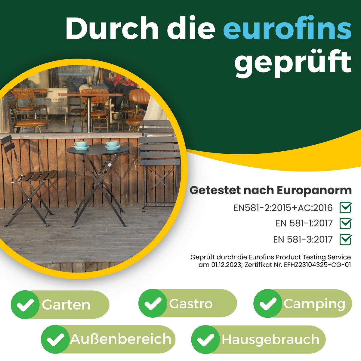 BISTRO SET Schwarz - Schwarz, Metall - Albatros