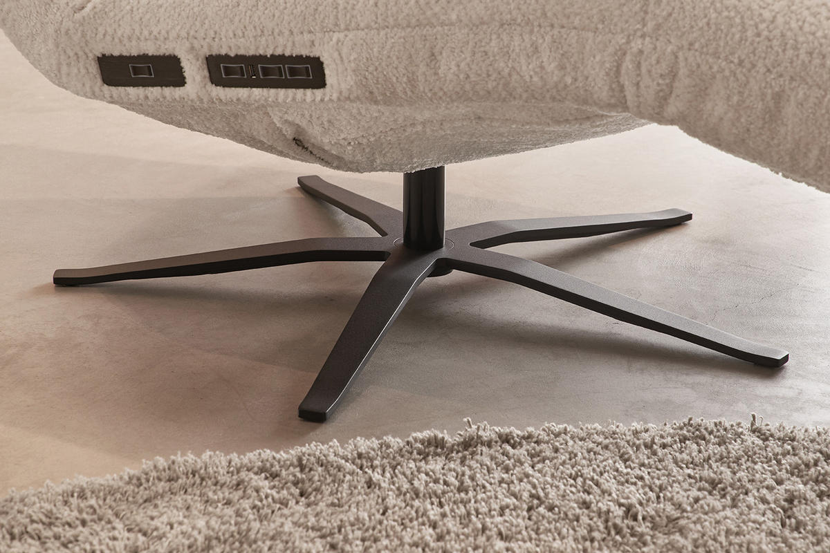 RELAXLIEGE LETICIA Weiß Flachgewebe - Schwarz/Weiß, Textil/Metall (82/115/156cm) - KAWOLA
