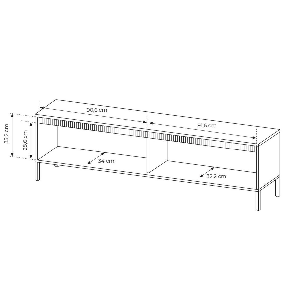 TV-SCHRANK Falsetto Beige 187 cm - Beige, Holzwerkstoff (187.1/53.4/39.5cm) - Selsey