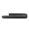 LINKES-SOFA Miley aus Samt grau 4 Sitzplätze - Grau, Textil (90/70/323cm) - Micadoni