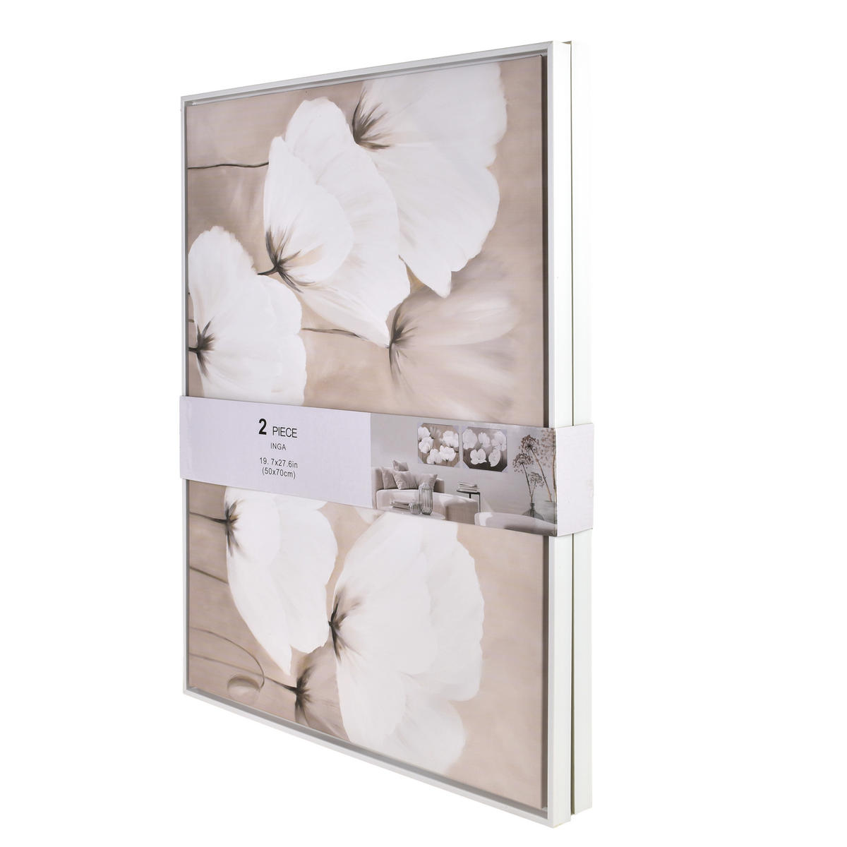 BILD Inga 2er Set 50/3/70 cm Kunstoff - Weiß, Kunststoff (50/70cm) - Mondex