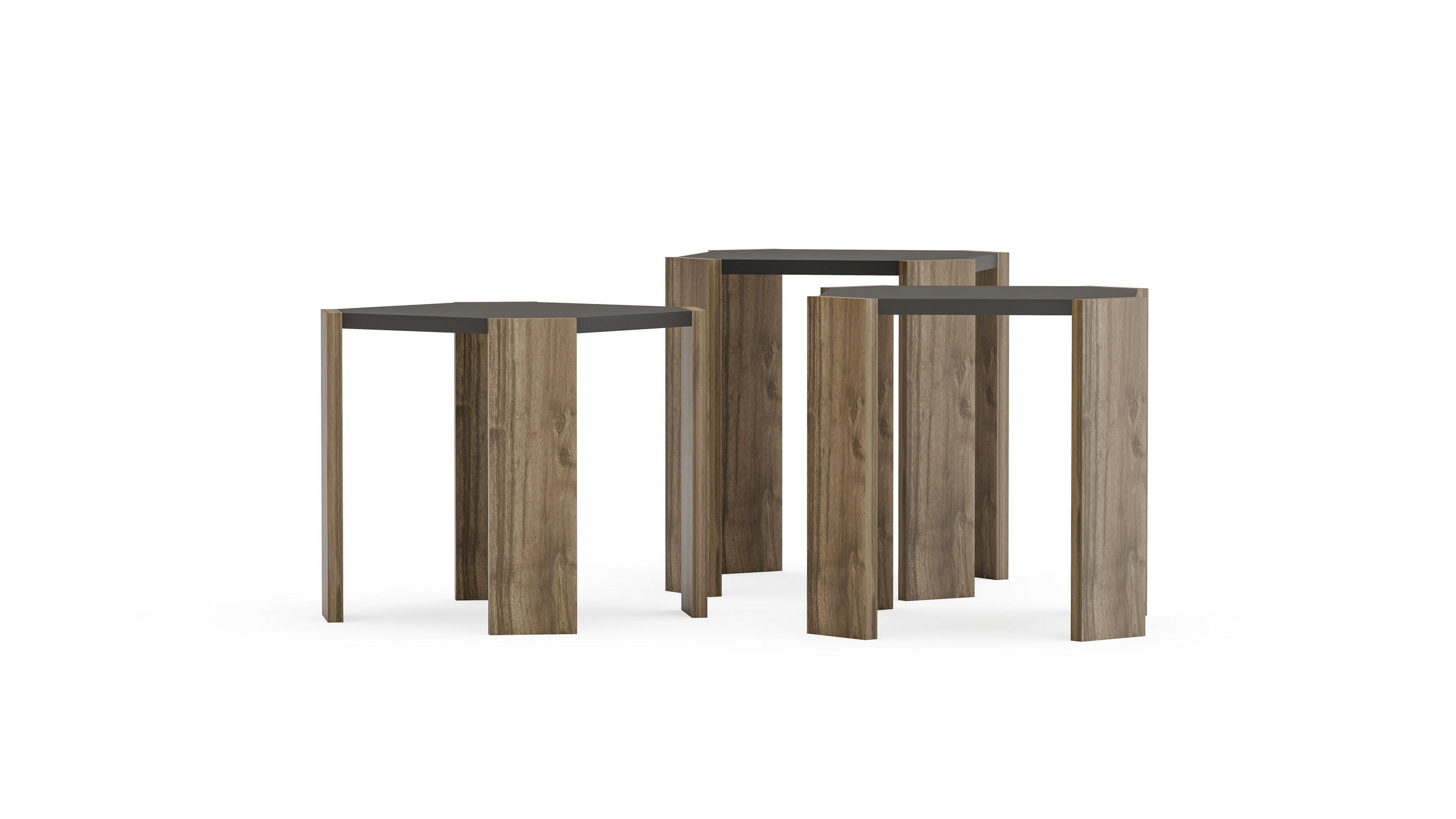 Decorotika Couchtisch Walnuss, Anthrazit 44.5x41x44.5 cm