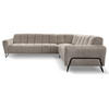 ECKSOFA Volare ohne Schlaffunktion Cappuccino rechts - Schwarz/Cappuccino, Textil/Metall (295/235cm) - Beautysofa