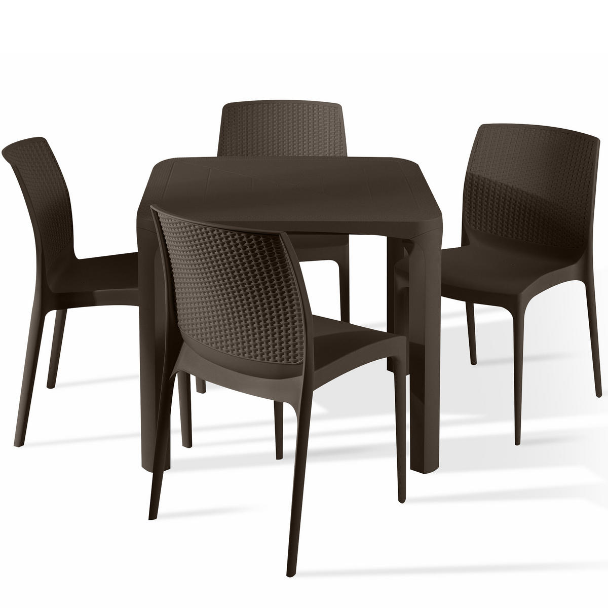 GARTENMÖBEL-SET LEOPSI, RANTU 5-tlg, Braun - Braun, Kunststoff - KONSIMO®