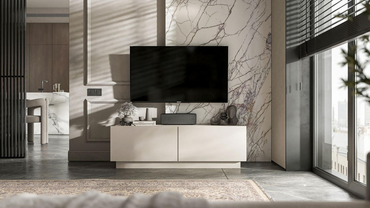 TV-SCHRANK Enjoy Eiche Kaschmir matt Loft 120 cm - Kaschmir, Holzwerkstoff (120/37/35cm) - Meble Lindner