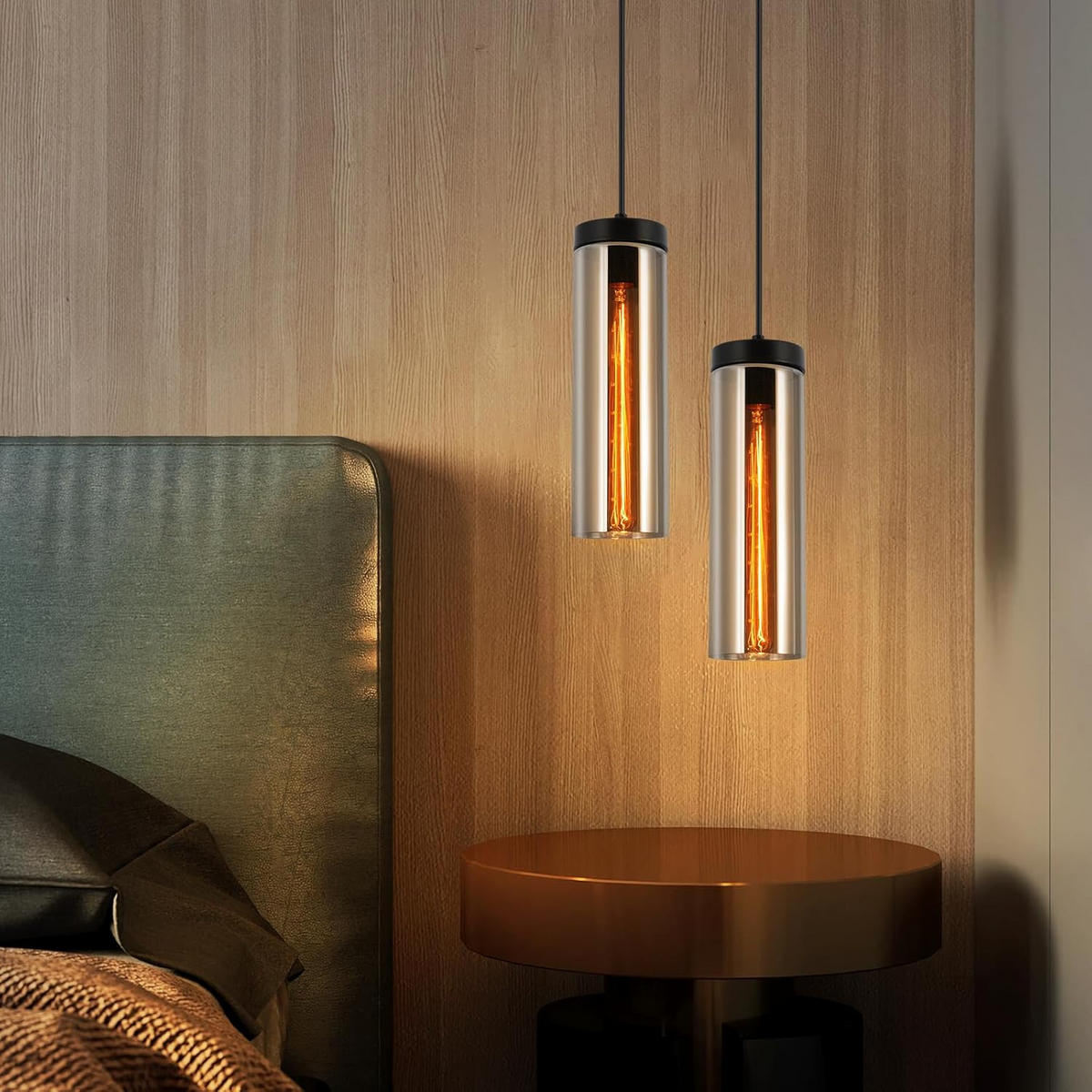 KRONLEUCHTER Morgenar 10.0/10.0/158.0 cm - Schwarz, Glas (158/10/10cm) - ZMH