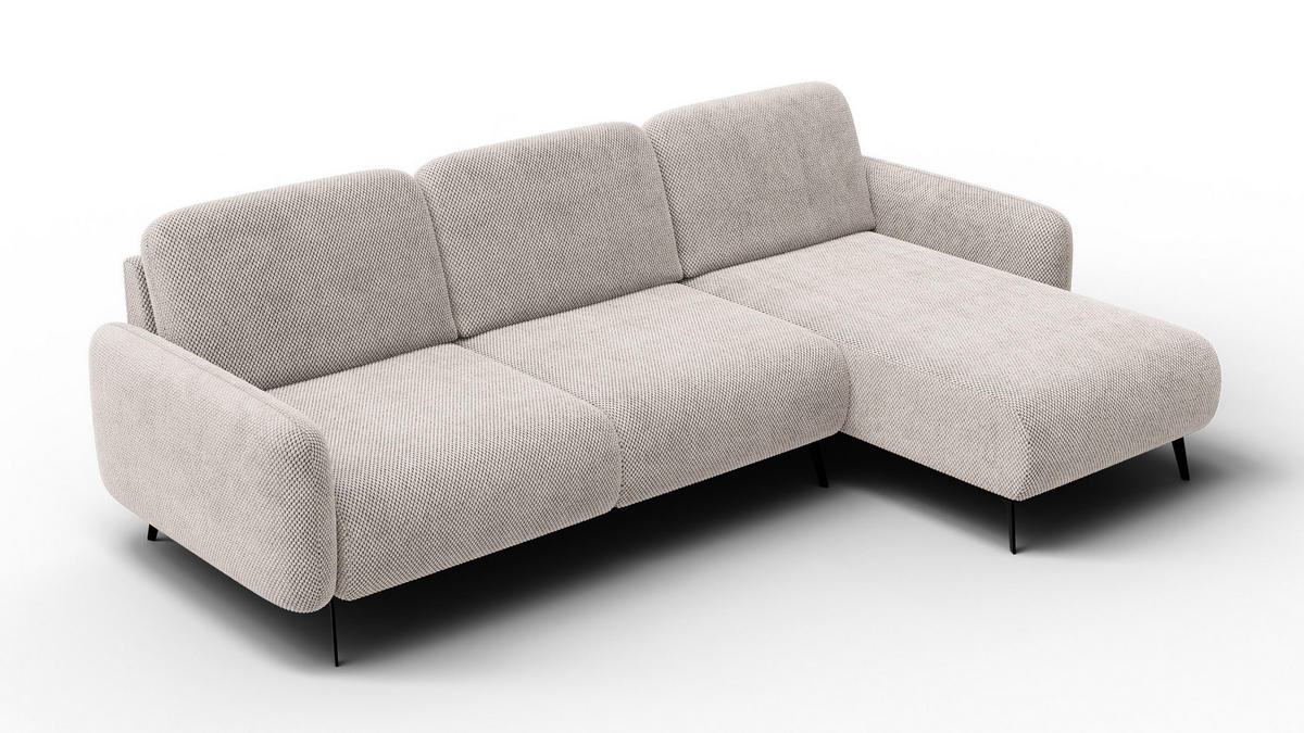 ECKSOFA FEBE 4-Sitzer rechts, beige - Beige/Schwarz, Holz/Textil (264/157cm) - Courtois Laville