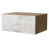 AUFSATZSCHRANK Essen W6B/80 Weiß Hochglanz / Eiche Artisan Matt 80 / 59 / 36cm - Weiß Hochglanz/Eiche Artisan, Holz/Holzwerkstoff (80/36/59cm) - Feldmann-Wohnen