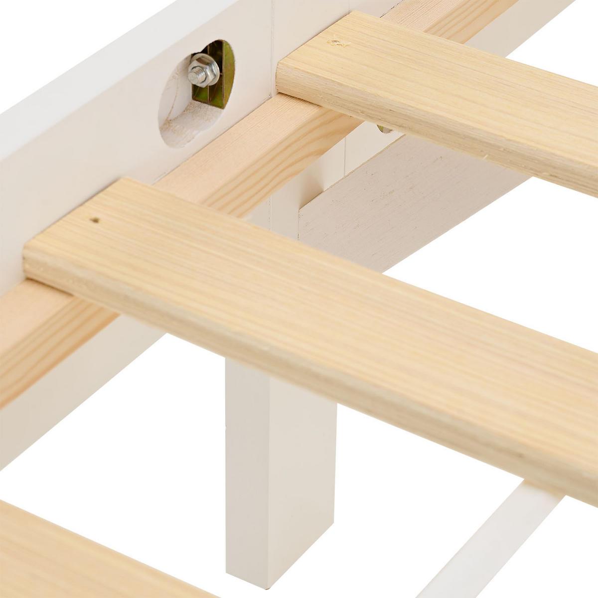 HOLZBETT mit Stauraum 90/200 cm weiß - Weiß, Holz (90/200cm) - Homestyle4u