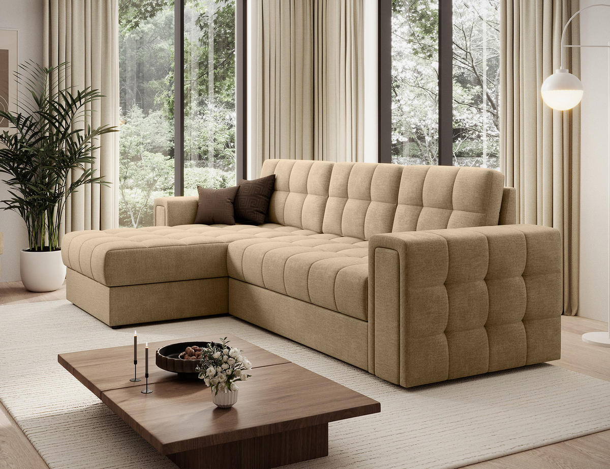 ECKSOFA BLENDI - Cappuccino (Monolith 09) - Cappuccino, Holzwerkstoff (260/150cm) - Möblo