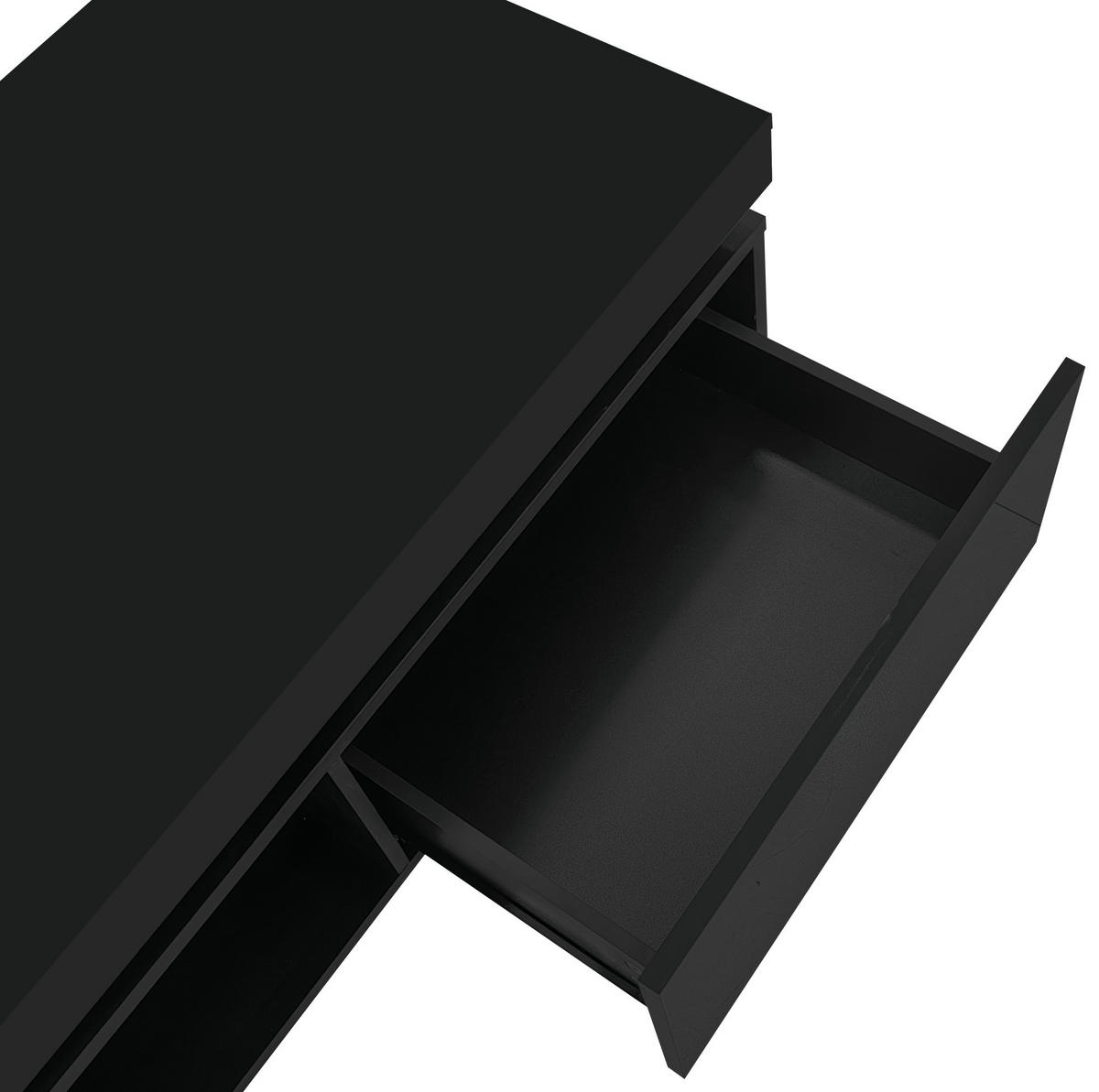 COUCHTISCH 100/50/40,3 cm Schwarz mit LED-Beleuchtung und Schublade - Schwarz, Holzwerkstoff (100/50/40cm) - OKWISH