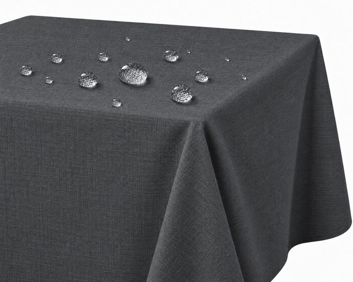 TISCHDECKE Leinenoptik 90/90 cm eckig anthrazit - Anthrazit, Kunststoff (90/90cm) - TiborTex