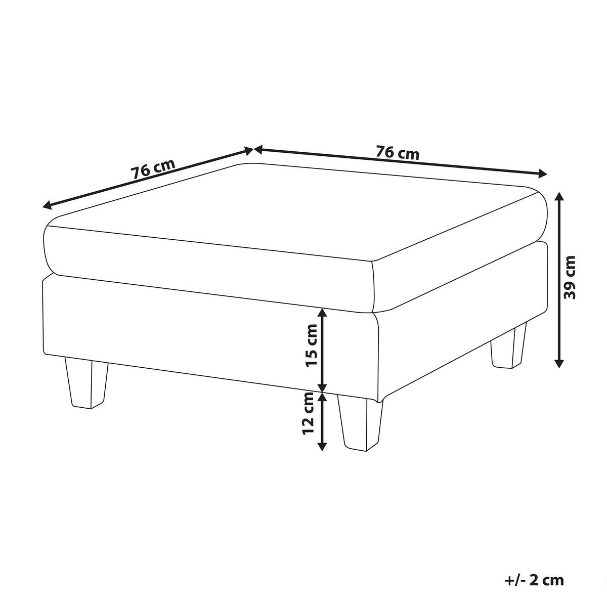 OTTOMANE Hellbeige Unstad - Beige/Schwarz, Textil (76/39/76cm) - Beliani