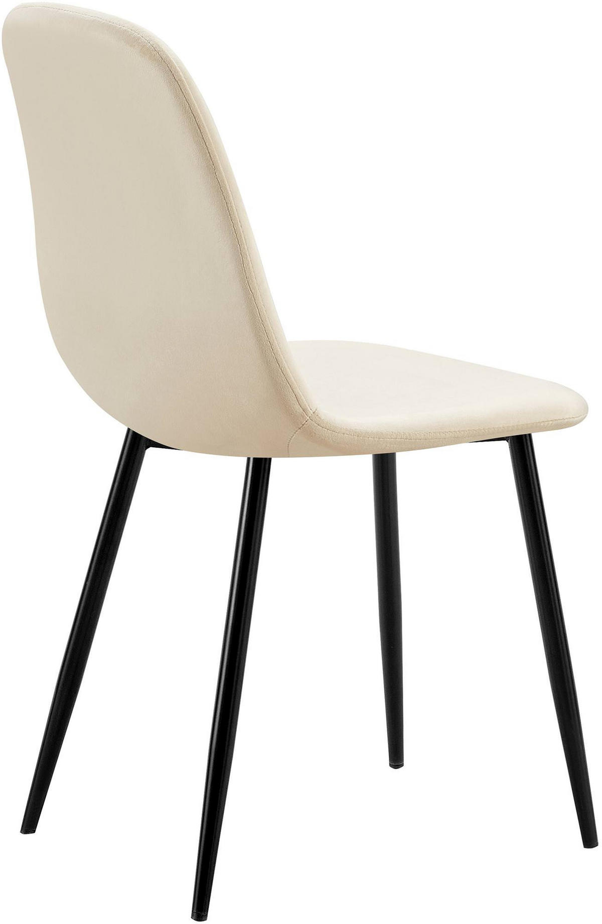 STUHL 4er Set Samt Creme - Creme/Schwarz, Textil/Metall (45/88/54cm) - CLP