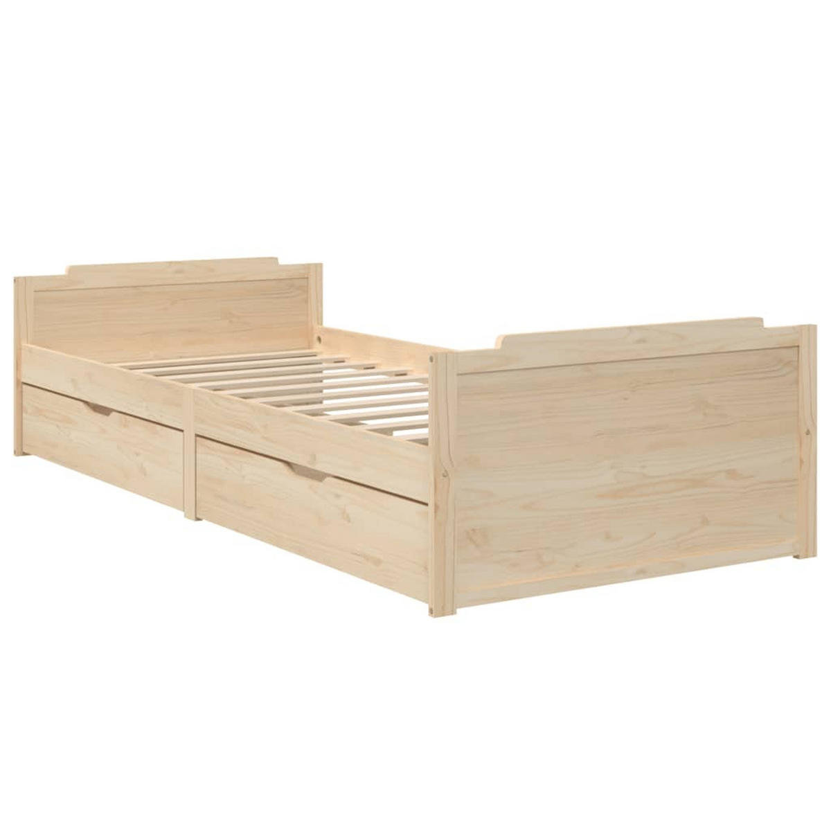 MASSIVHOLZBETT mit Schubladen Kiefer 90x200 cm - Naturfarben, Holz (200/90cm) - furnicato