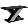 KAFFEETISCH 110x70x60 cm - Hochglanz Schwarz / Betonoptik - AOX - Schwarz Hochglanz, Holzwerkstoff (110/70/60cm) - ALTDECOR