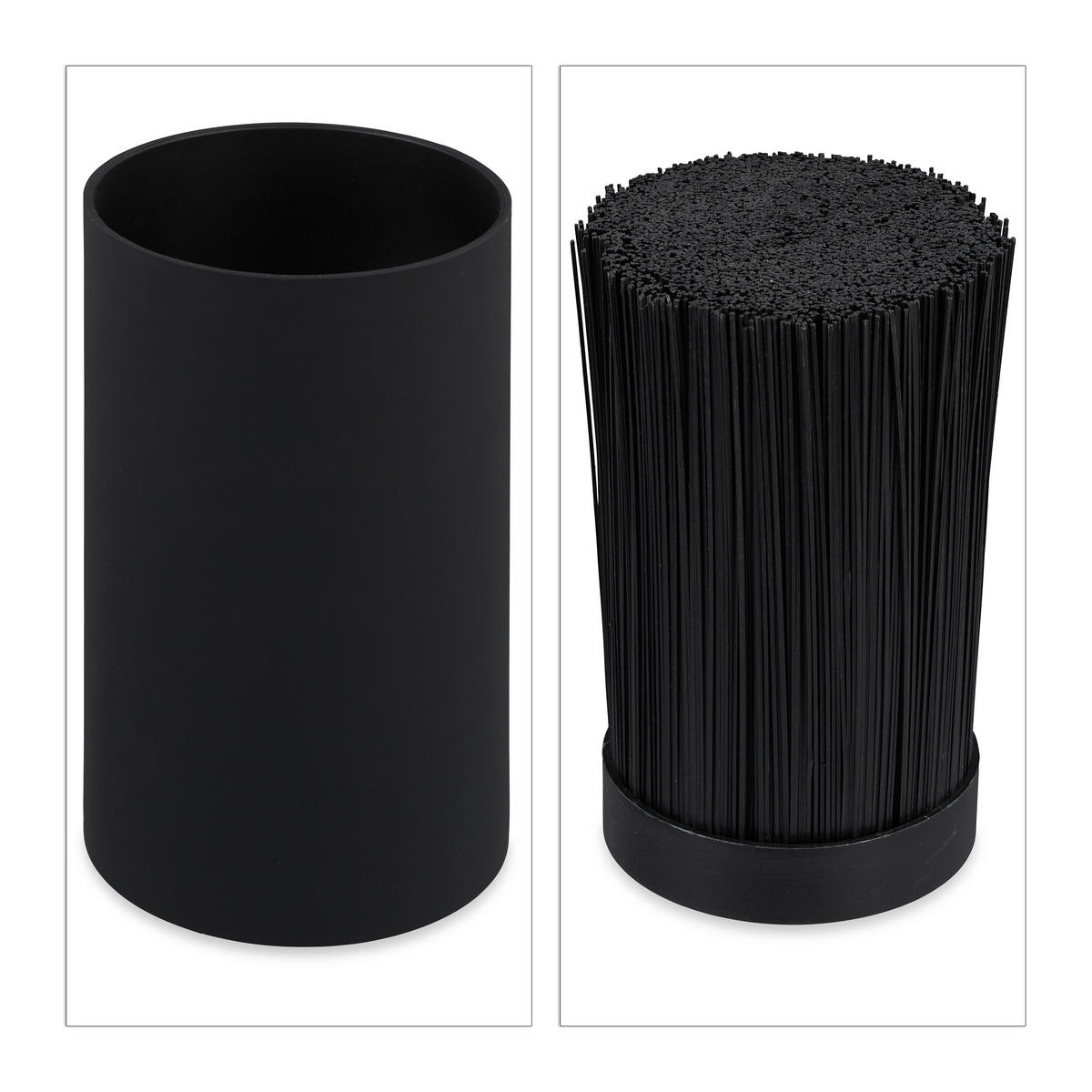 MESSERBLOCK - Schwarz, Kunststoff (11/18/11cm) - Relaxdays