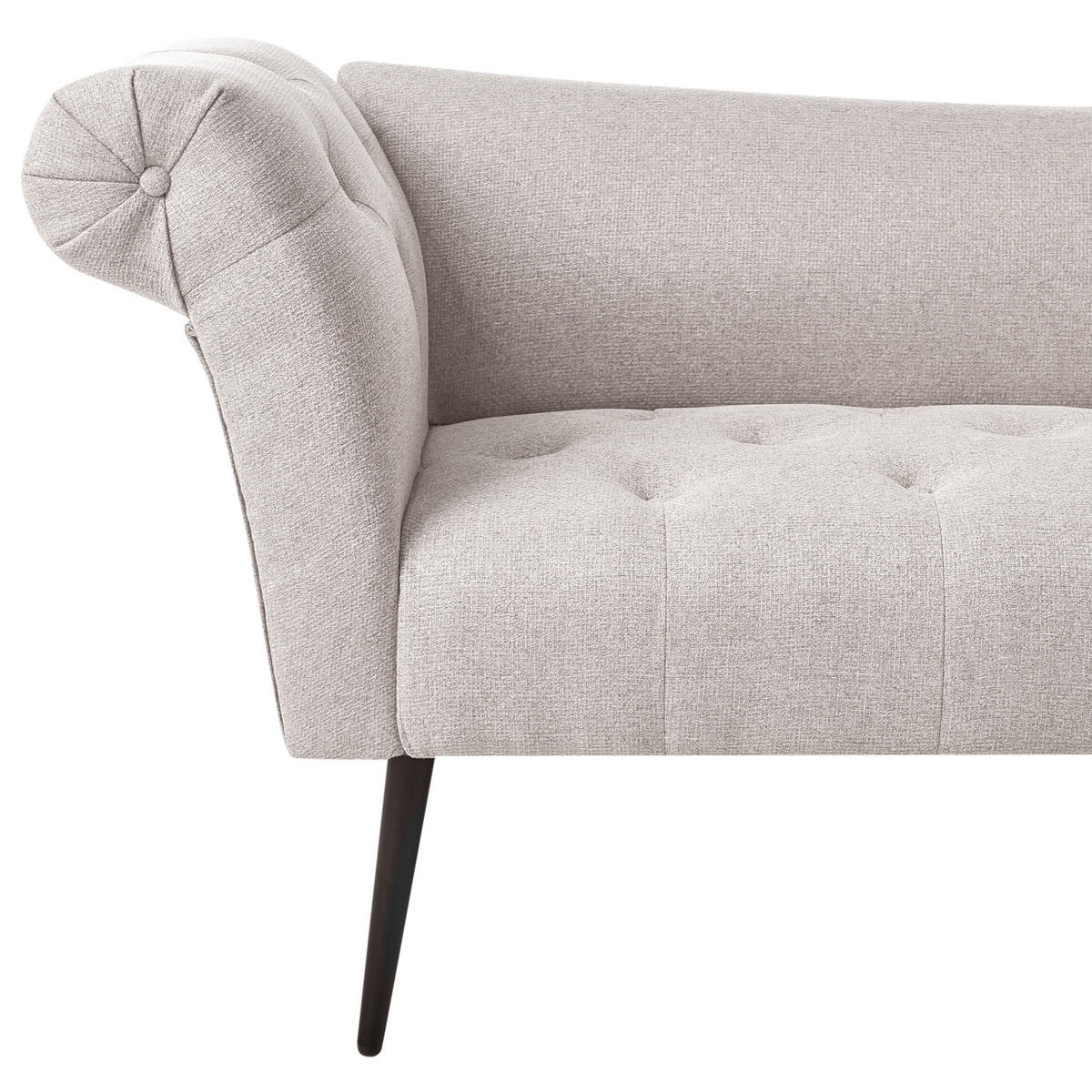 ČALOUNĚNÉ LEHÁTKO CHAISE LONGUE Látka Světle béžové Nantilly - černá/béžová, textil (175/76/69cm) - Beliani